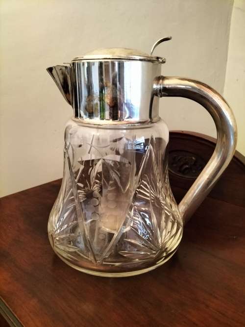 German Crystal Pitcher with Glass Ice Insert