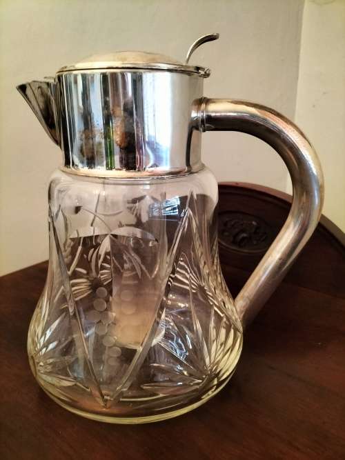German Crystal Pitcher with Glass Ice Insert