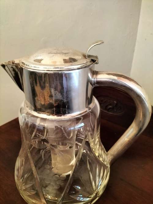 German Crystal Pitcher with Glass Ice Insert
