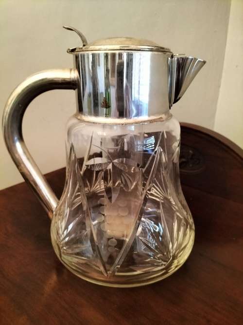 German Crystal Pitcher with Glass Ice Insert