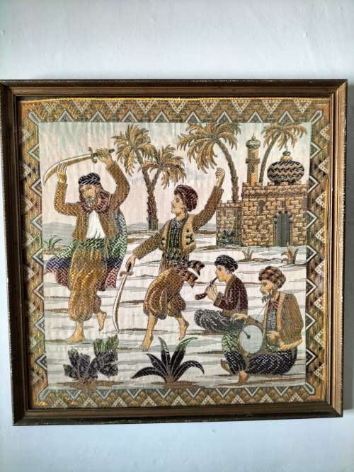 French Tapestry Arabian Scene Framed