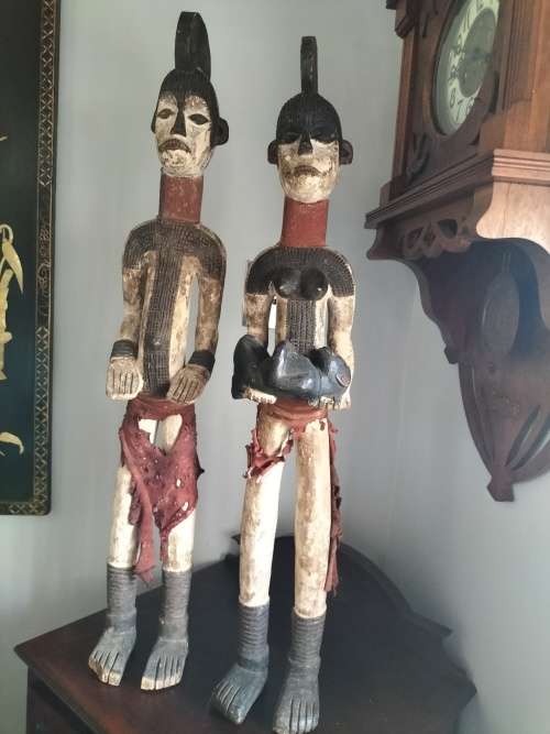 Pair of Ancestral Figures Igbo From Nigeria