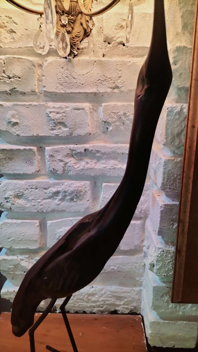 large Wooden Carved Bird Figurine Sculpted with Rhodesian Teak