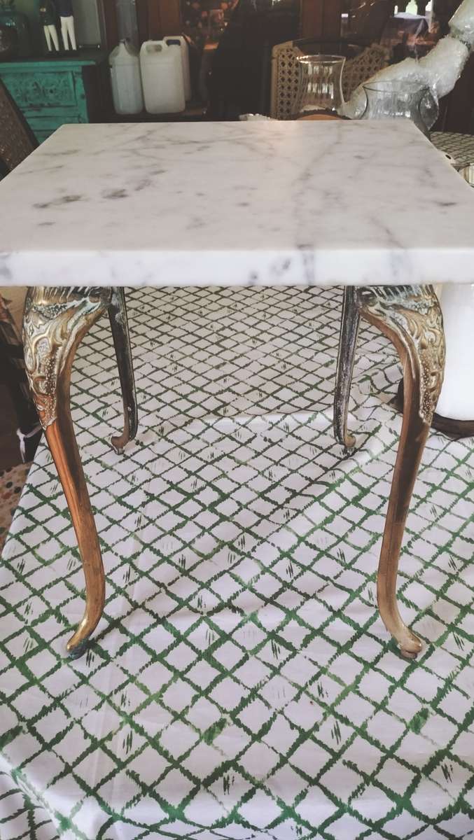 Brass & Marble Occasional Table
