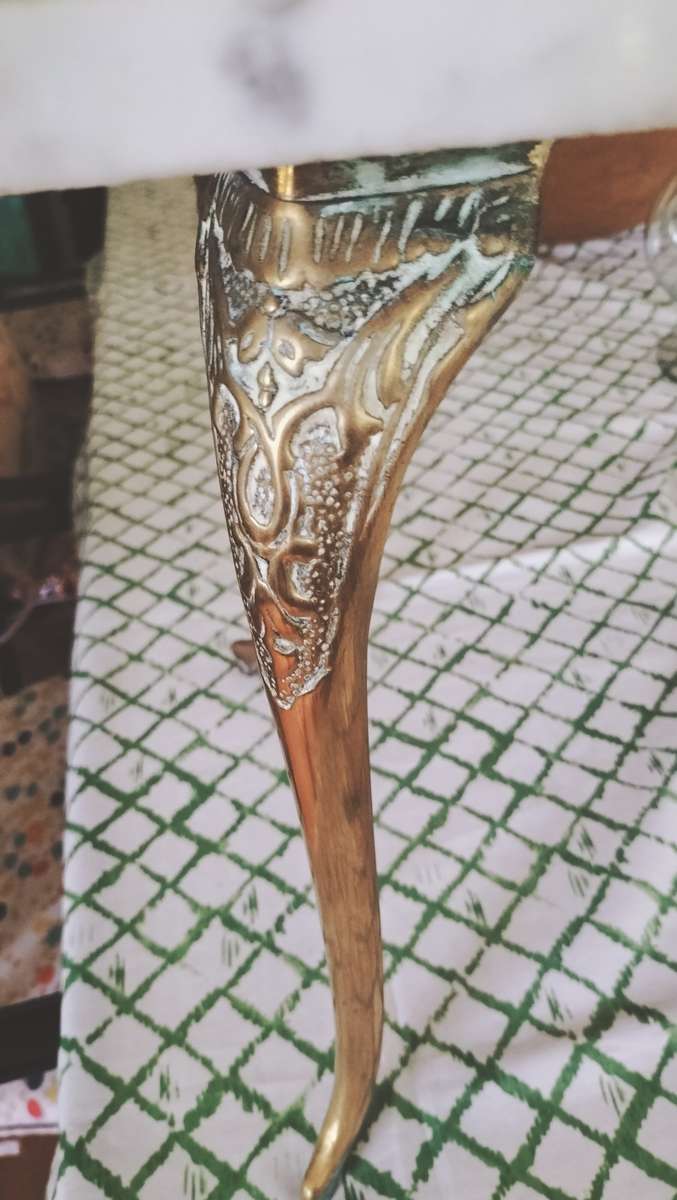 Brass & Marble Occasional Table