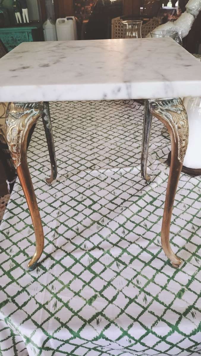Brass & Marble Occasional Table