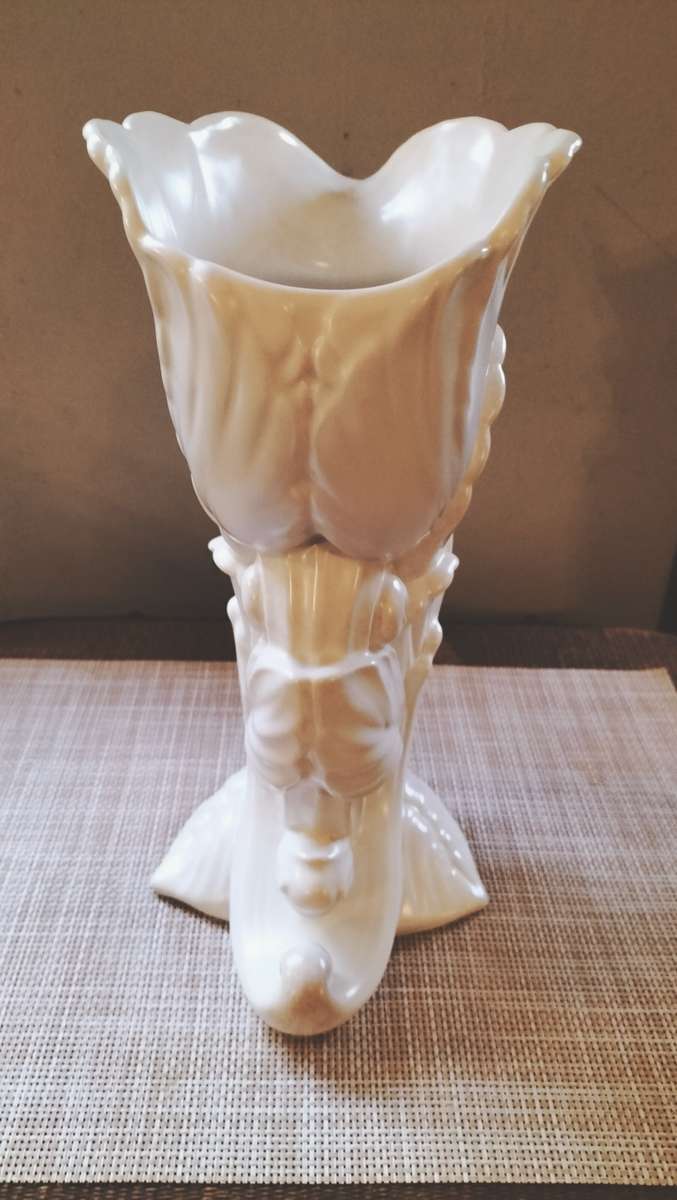 Art Deco Beswick White Cornopia Vase