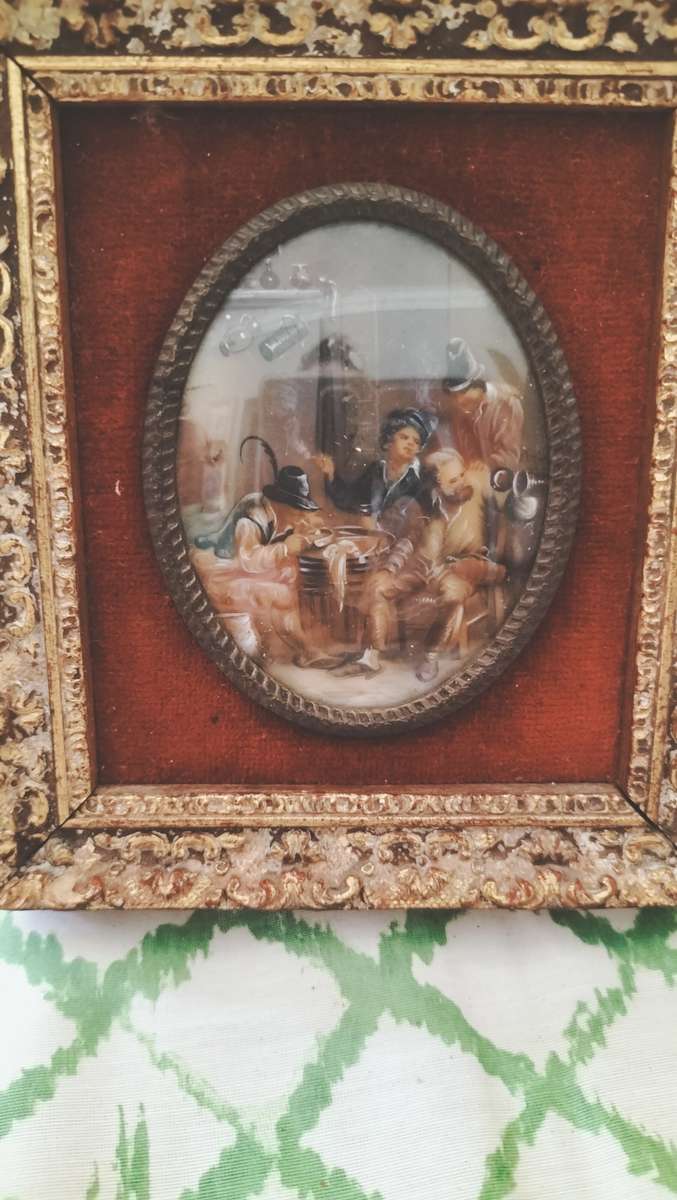 Miniature Tavern Painting Framed