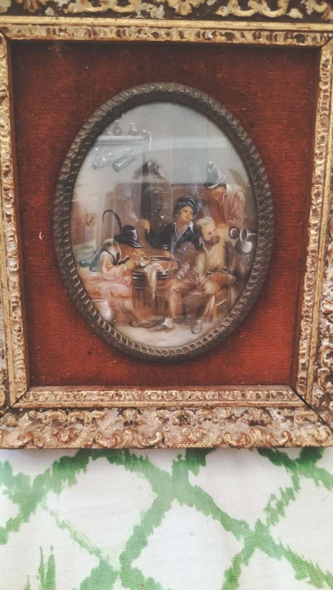 Miniature Tavern Painting Framed