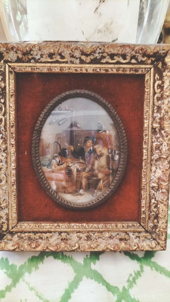 Miniature Tavern Painting Framed