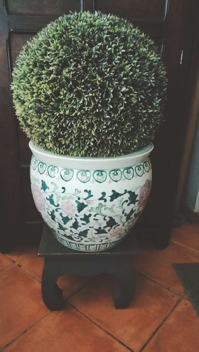 Large Chinese Jardiniere or Fish Bowl withStand