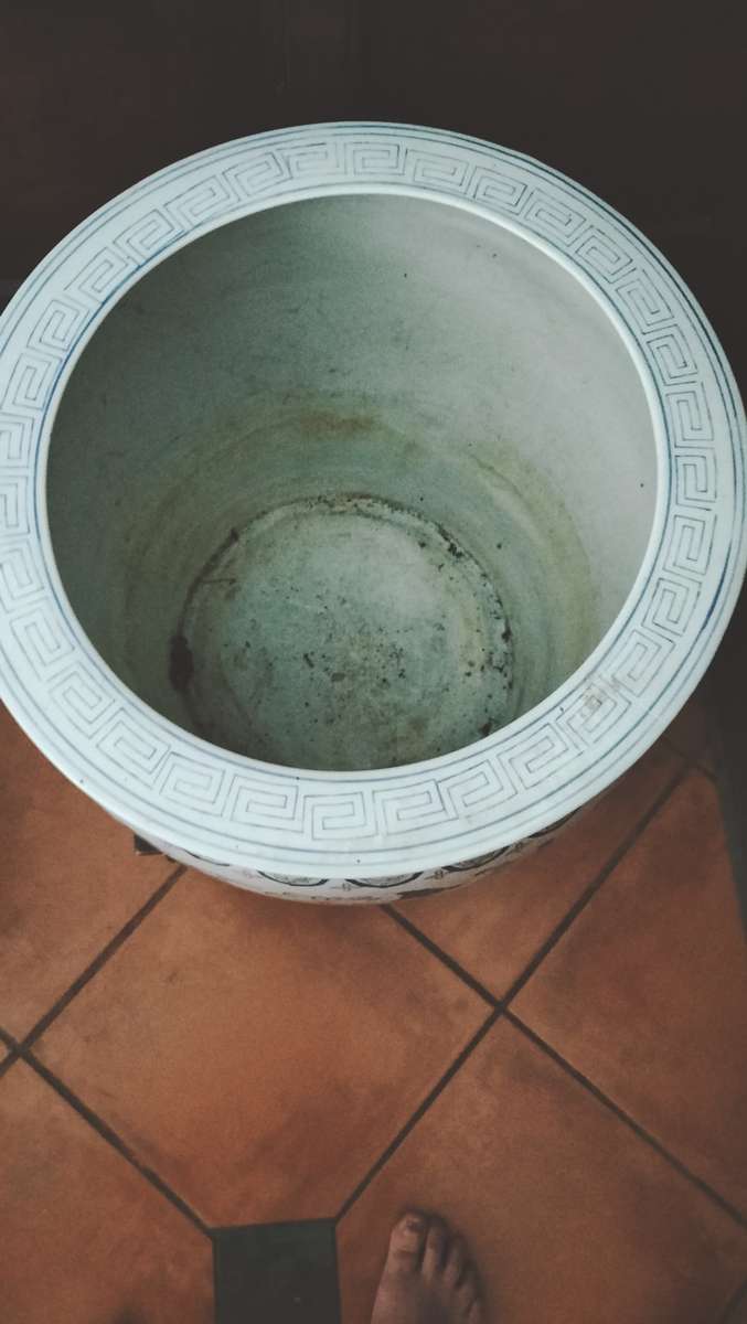 Large Chinese Jardiniere or Fish Bowl withStand