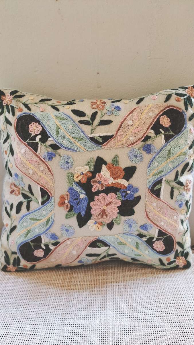 Crewel Embroidery Cushion