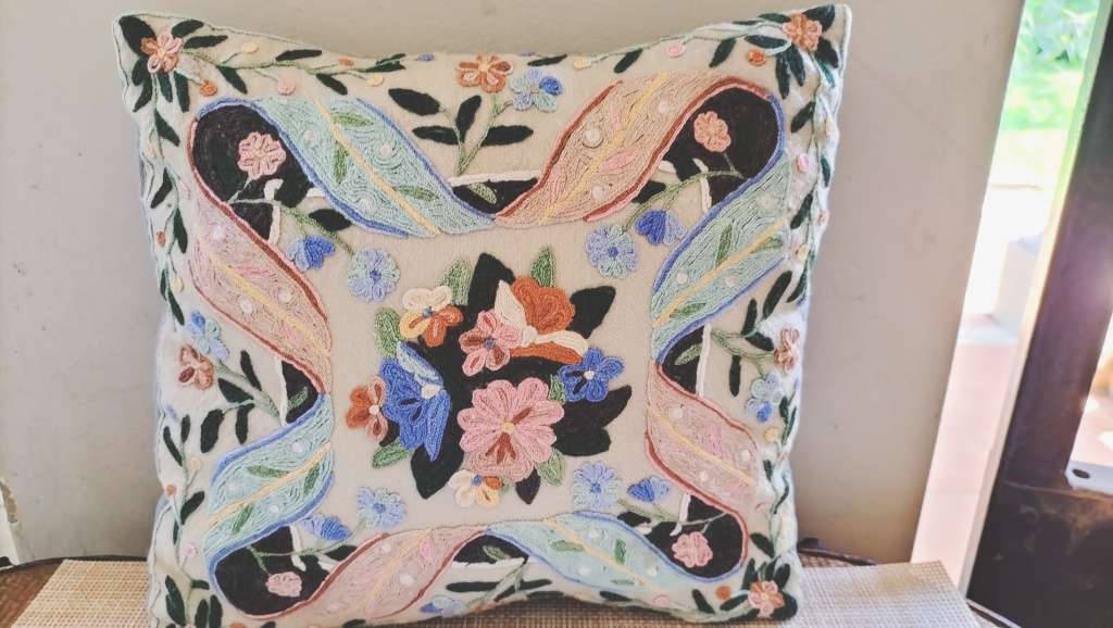 Crewel Embroidery Cushion
