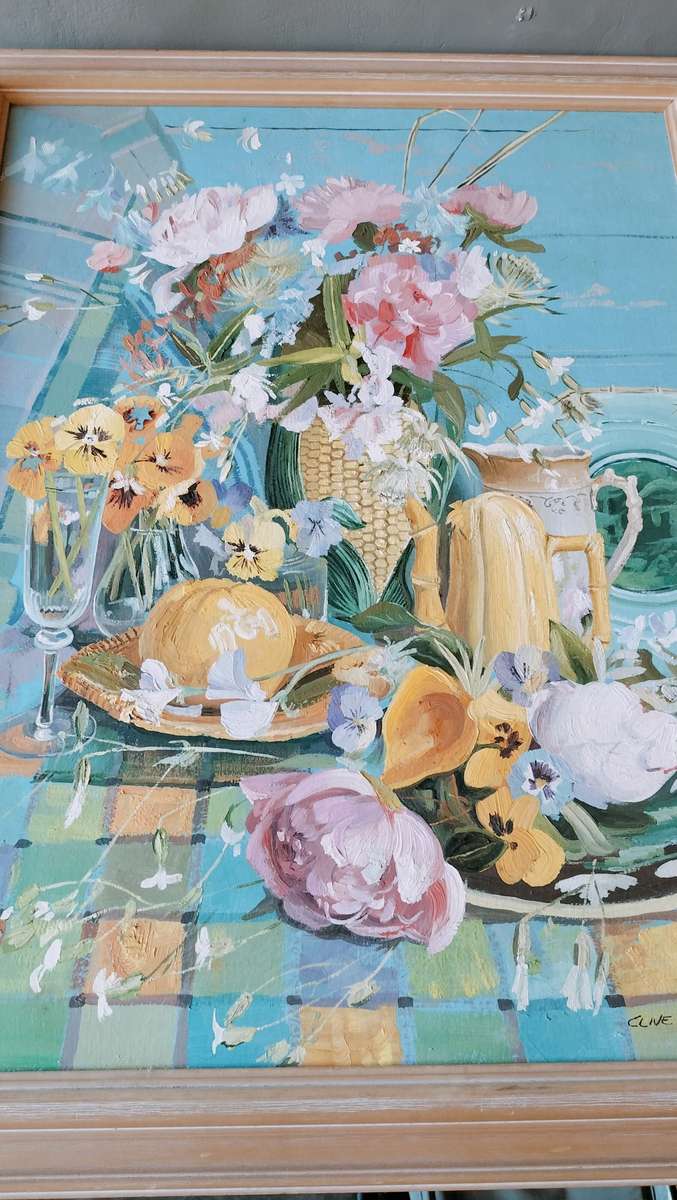 Clive K Heyne. SA Artist  Flowers Still Life Painting