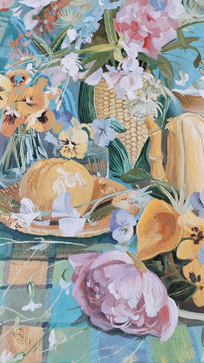 Clive K Heyne. SA Artist  Flowers Still Life Painting