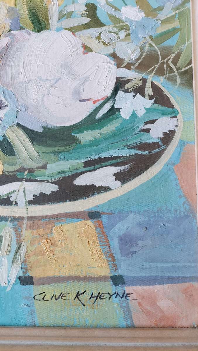 Clive K Heyne. SA Artist  Flowers Still Life Painting
