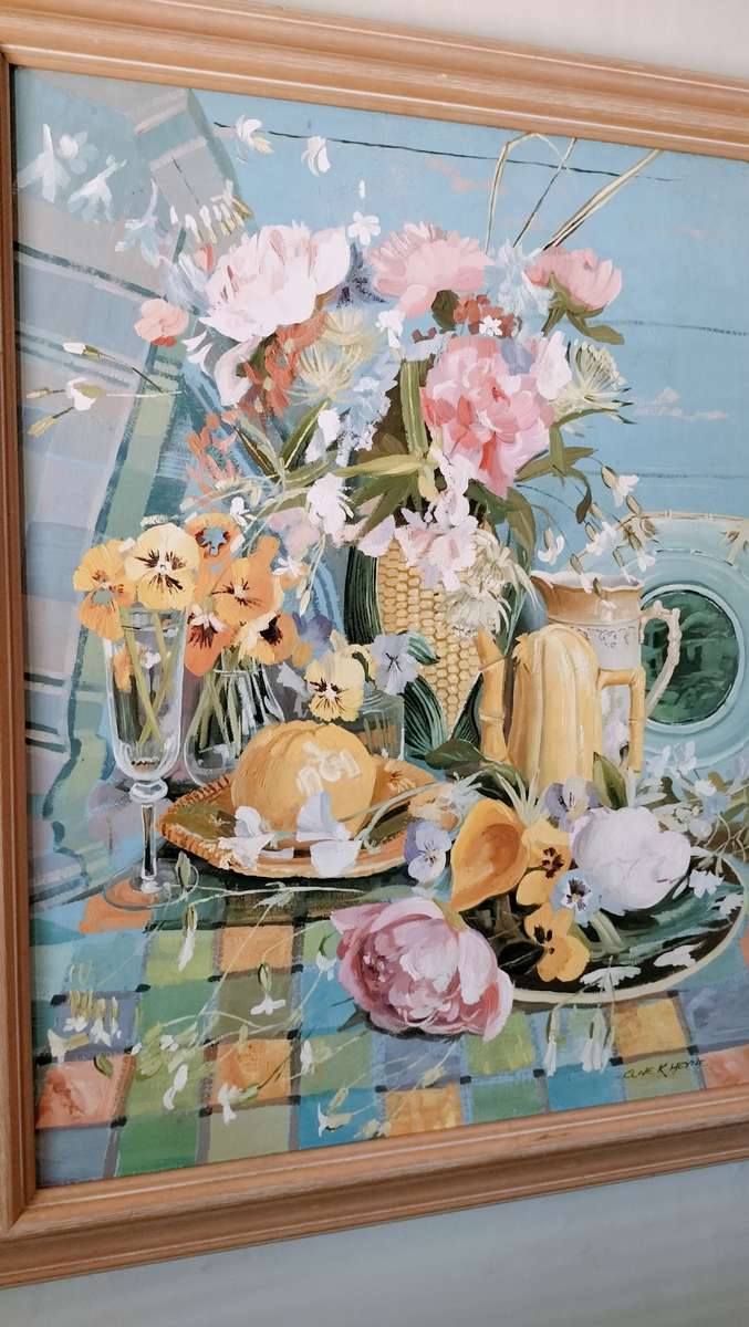 Clive K Heyne. SA Artist  Flowers Still Life Painting