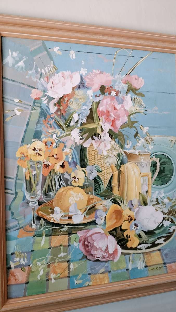 Clive K Heyne. SA Artist  Flowers Still Life Painting