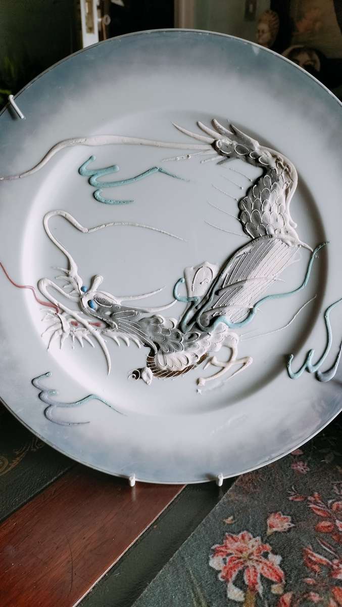 Japanese Moriage Dragon Plate