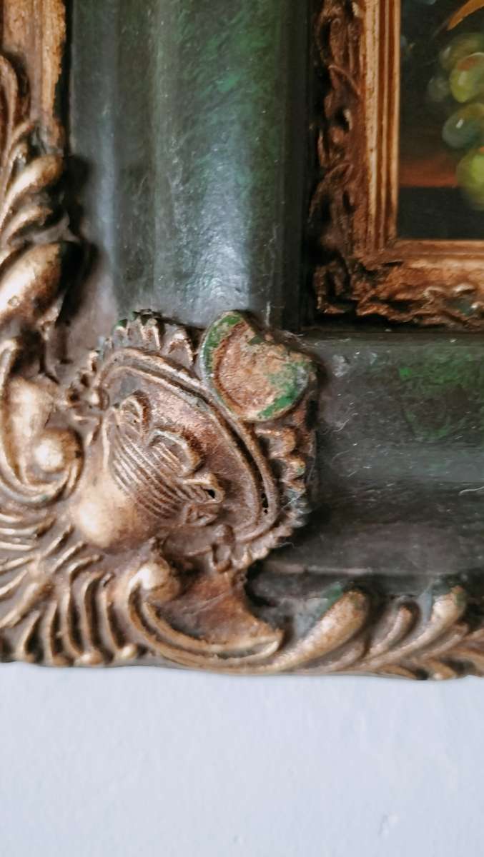 Still Life Framed Painting of Flowers & Fruit