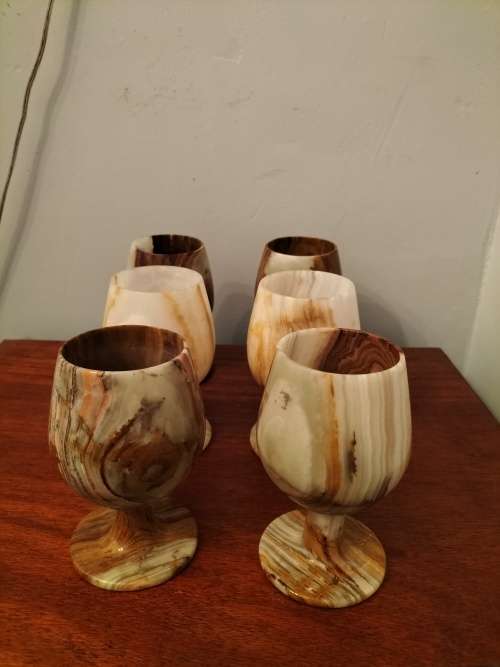 Set of 6 Onyx Wine Goblets