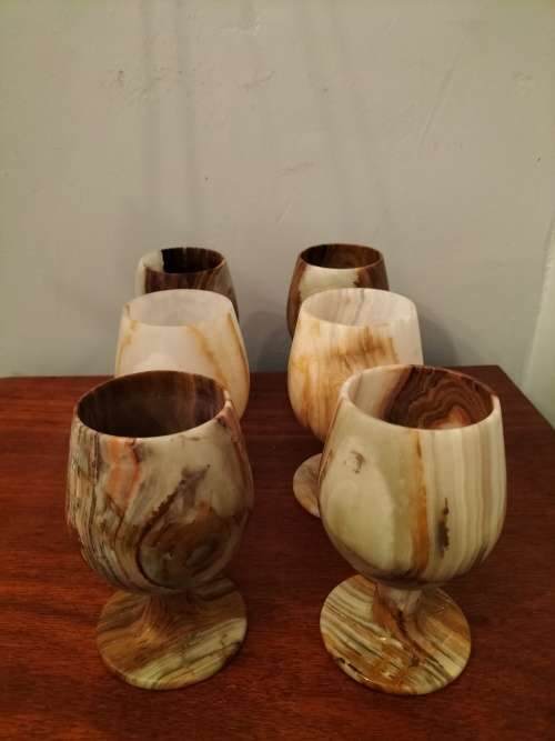 Set of 6 Onyx Wine Goblets