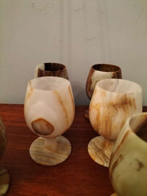 Set of 6 Onyx Wine Goblets