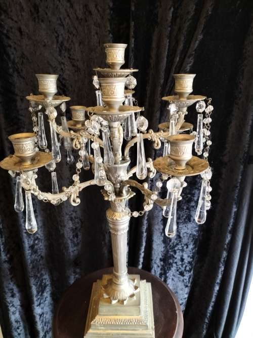 9 Arm Candelabra with Crystal Drops