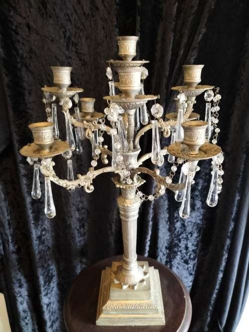 9 Arm Candelabra with Crystal Drops