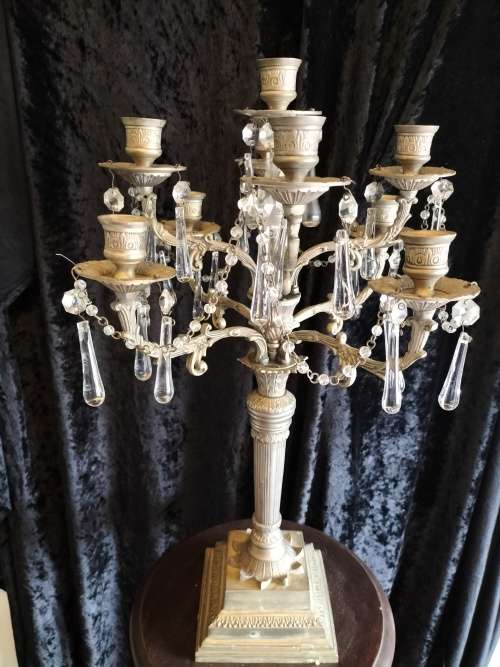 9 Arm Candelabra with Crystal Drops