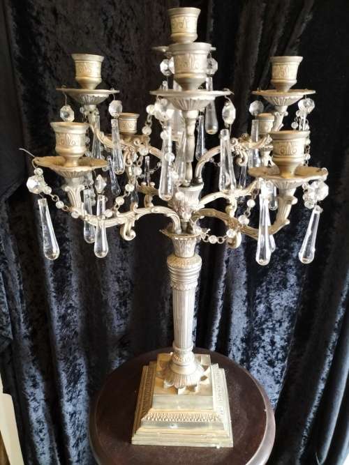 9 Arm Candelabra with Crystal Drops