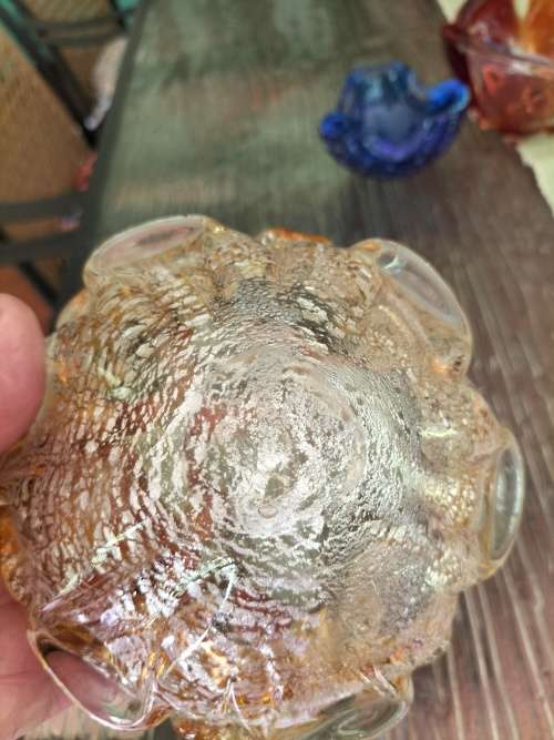 Gold Speckled Murano Ashtray/ Bowl