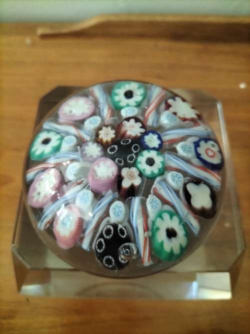 Pair of Millefiori Glass Paperweights