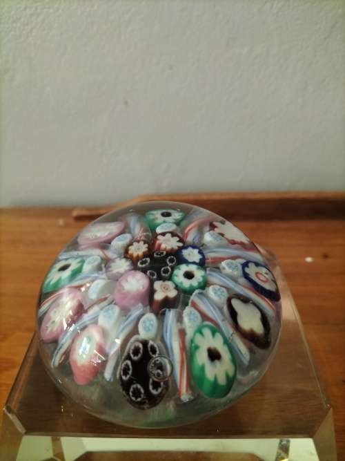 Pair of Millefiori Glass Paperweights