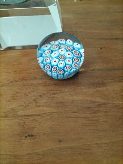 Pair of Millefiori Glass Paperweights