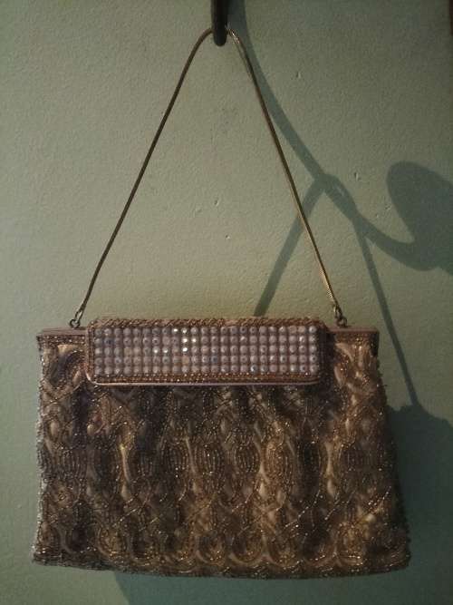 Vintage Gold Beaded Evening Bag