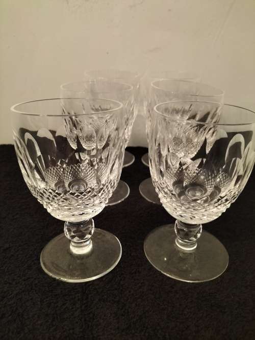 Set of 6 Waterford Crystal Short Stemmed Water Goblet Colleen Pattern