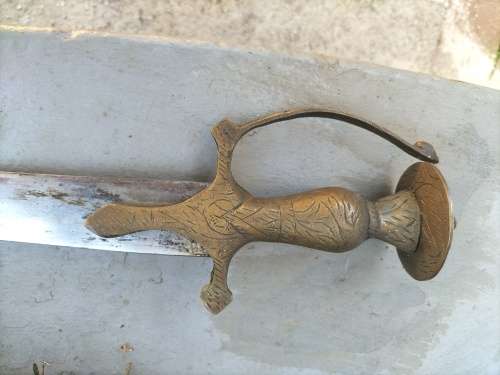 Antique Tulwar Sword with Scabbard South Indian/ Indo Persian Possibly 18/19 Centuary