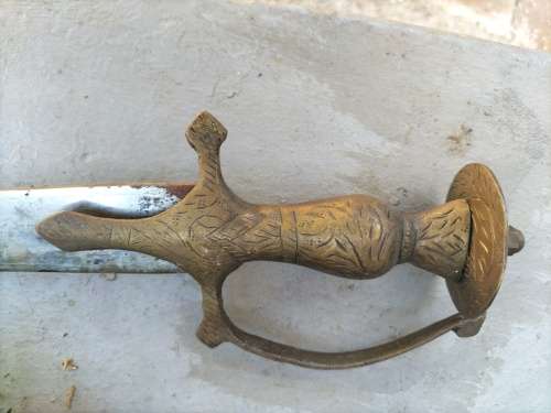 Antique Tulwar Sword with Scabbard South Indian/ Indo Persian Possibly 18/19 Centuary