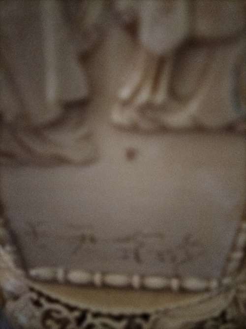 Vintage Unusual Chinese Carved Figural Group Vase/ Umbrella Stand