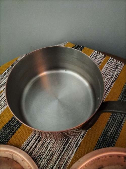 Pair of Antique Copper Saucepans By Havard Villedieu made in France