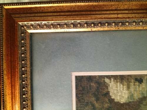 Beautiful Petit Point Tapestry of The Red Boy Framed