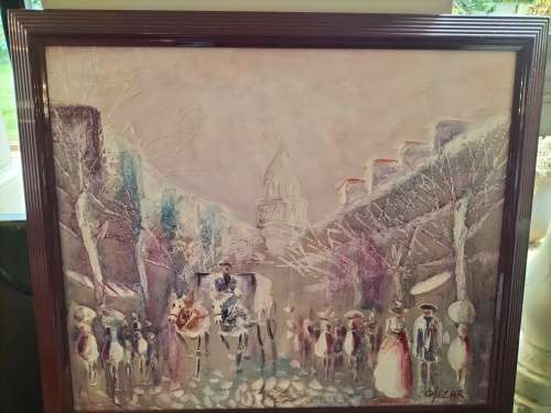 Boris Chezar Sand Painting of French Scene