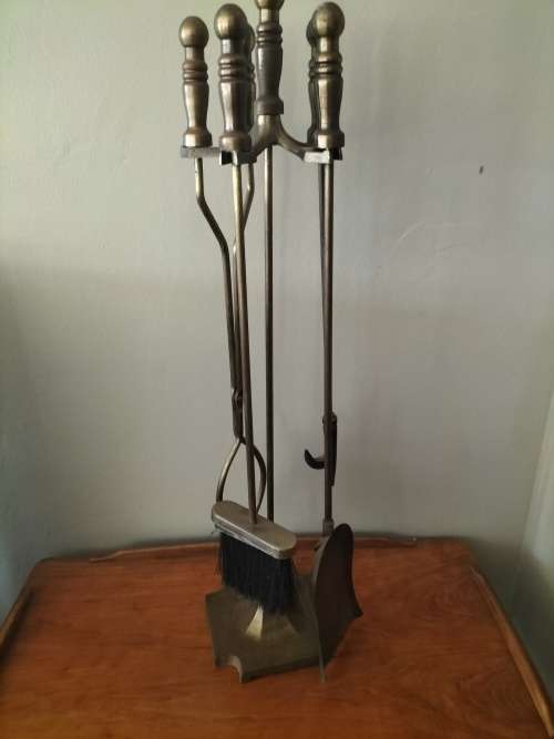 Vintage Brass Fireside Tool Set