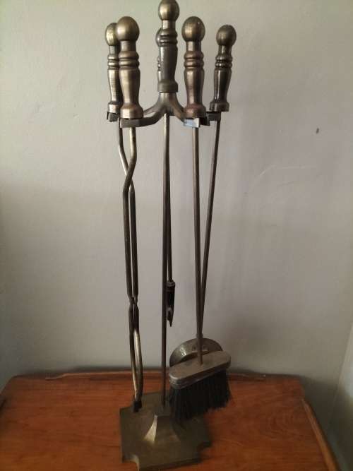 Vintage Brass Fireside Tool Set