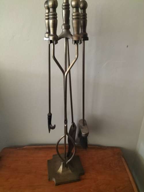 Vintage Brass Fireside Tool Set