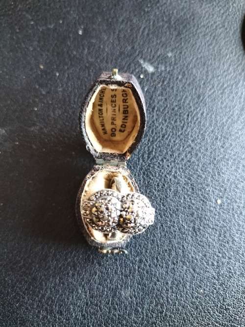 Art Deco Style Marcasite  silver Ring