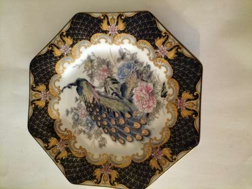 Imari Hexagonal Display Plate with oeacocks