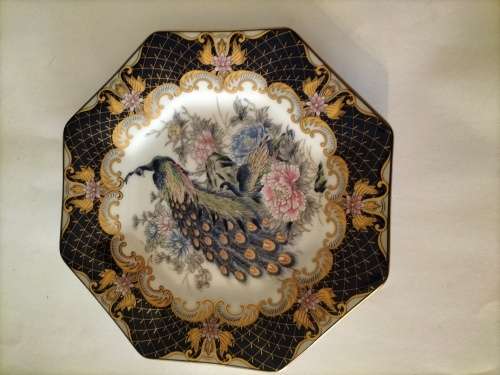Imari Hexagonal Display Plate with oeacocks